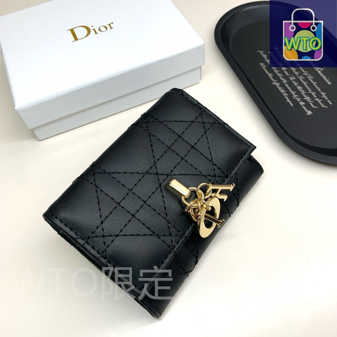 今日特価】Dior 923 ミニレディディオールウォレット, ブラック