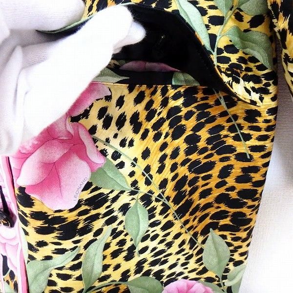 wnc レオナール LEONARD コート 黒 黄色 ピンク 中綿 レオパード柄 花