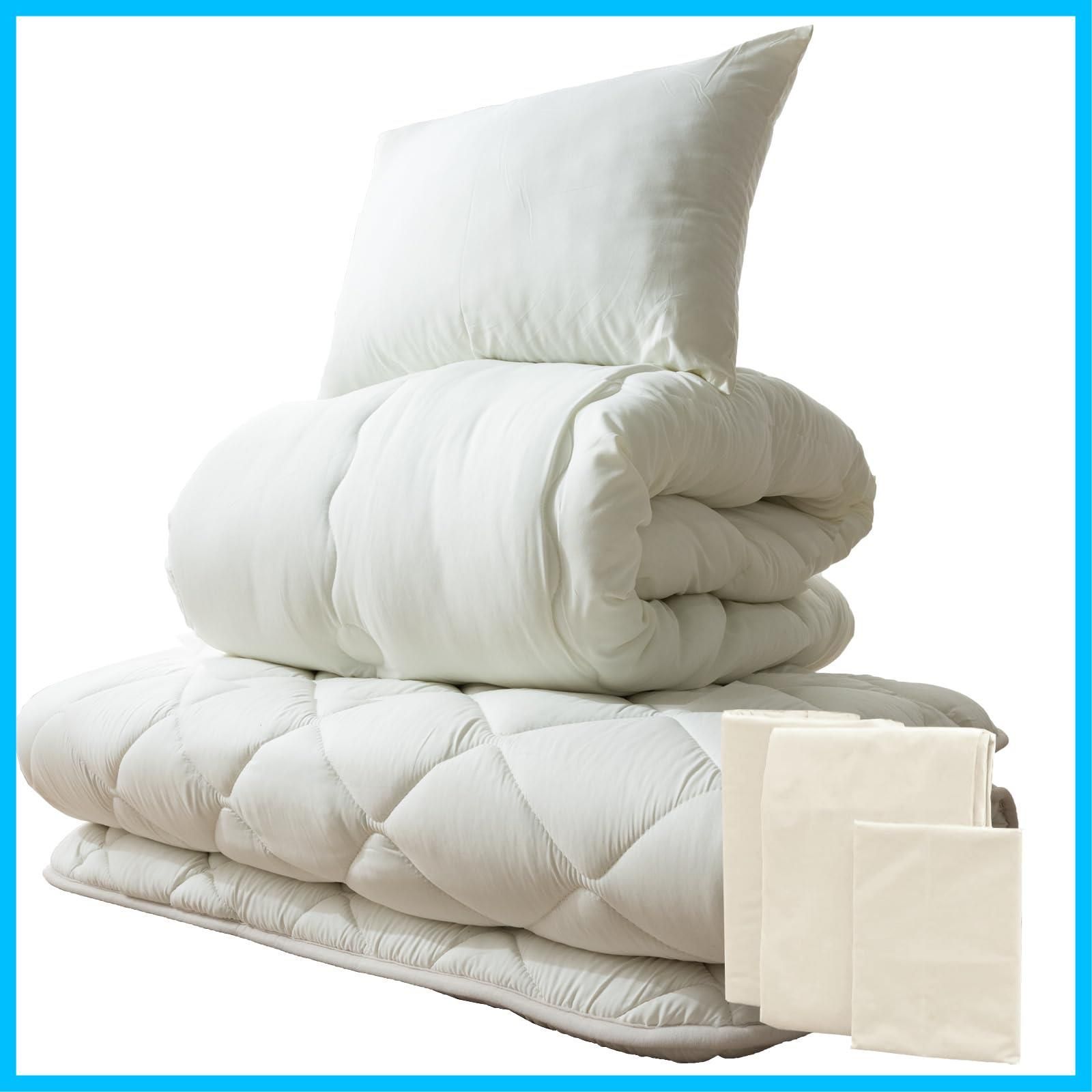 カバー付き 超高密度! 厚固綿50 mm 洗える 6点セット 掛け布団 敷布団 シングル 布団セット 76320 タンスのゲン