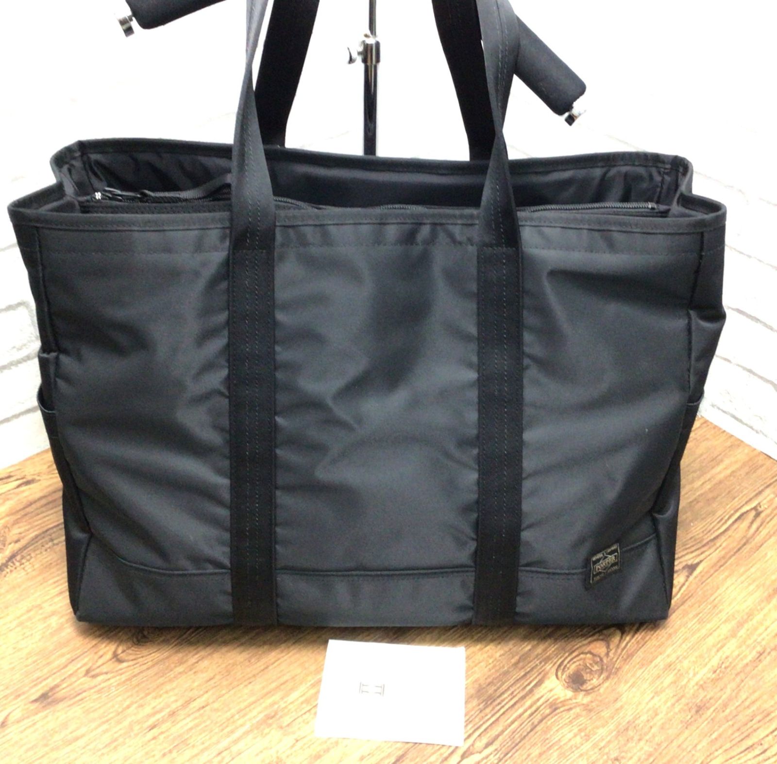 1007 【美品】PORTER DRIVE トート バック 大容量 ナイロン素材 A4収納可 黒 ブラック 635-09159