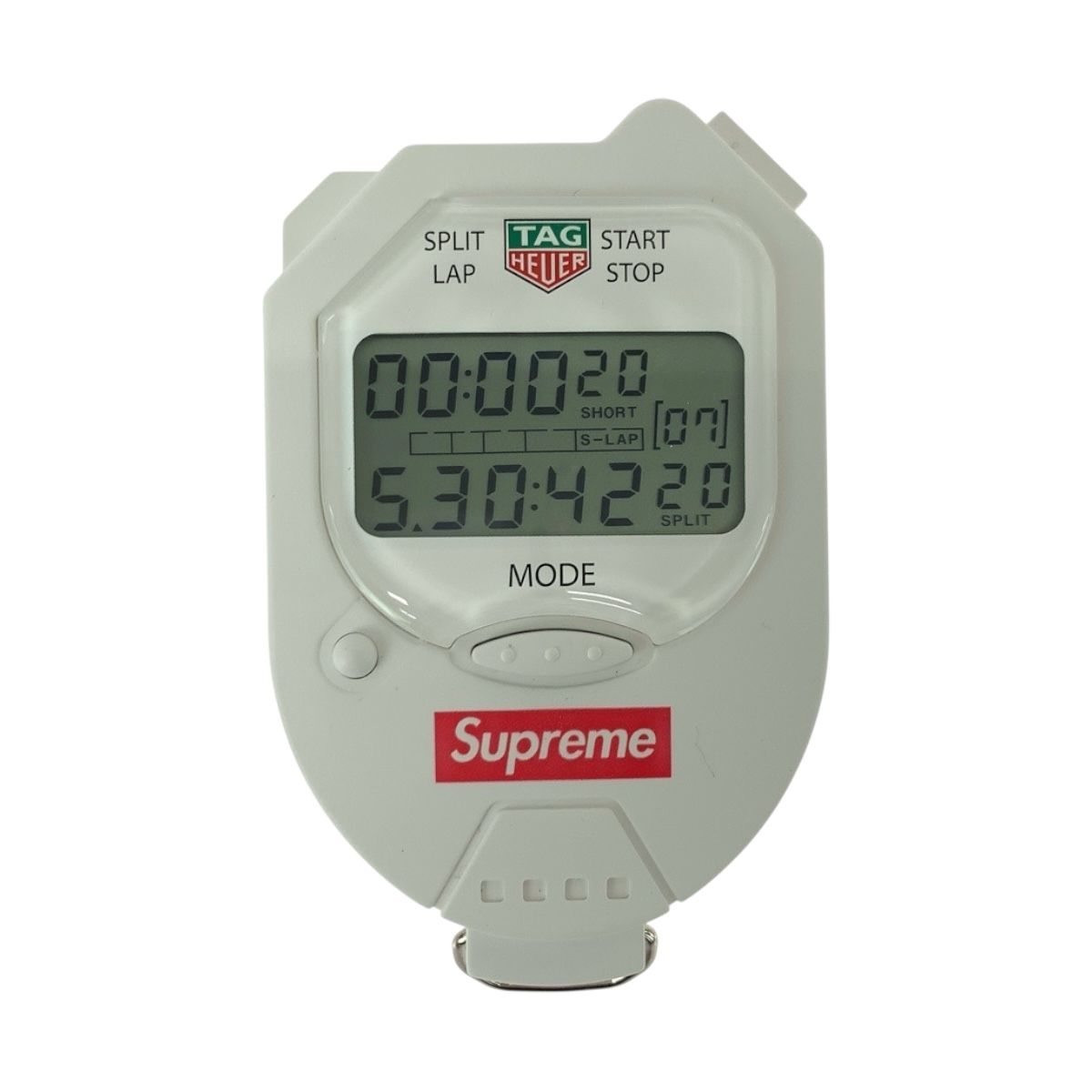 ♥ Supreme シュプリーム 18AW Tag Heuer Pocket Pro Stopwatch ホワイト レッド プラスチック ストップウォッチ 505567