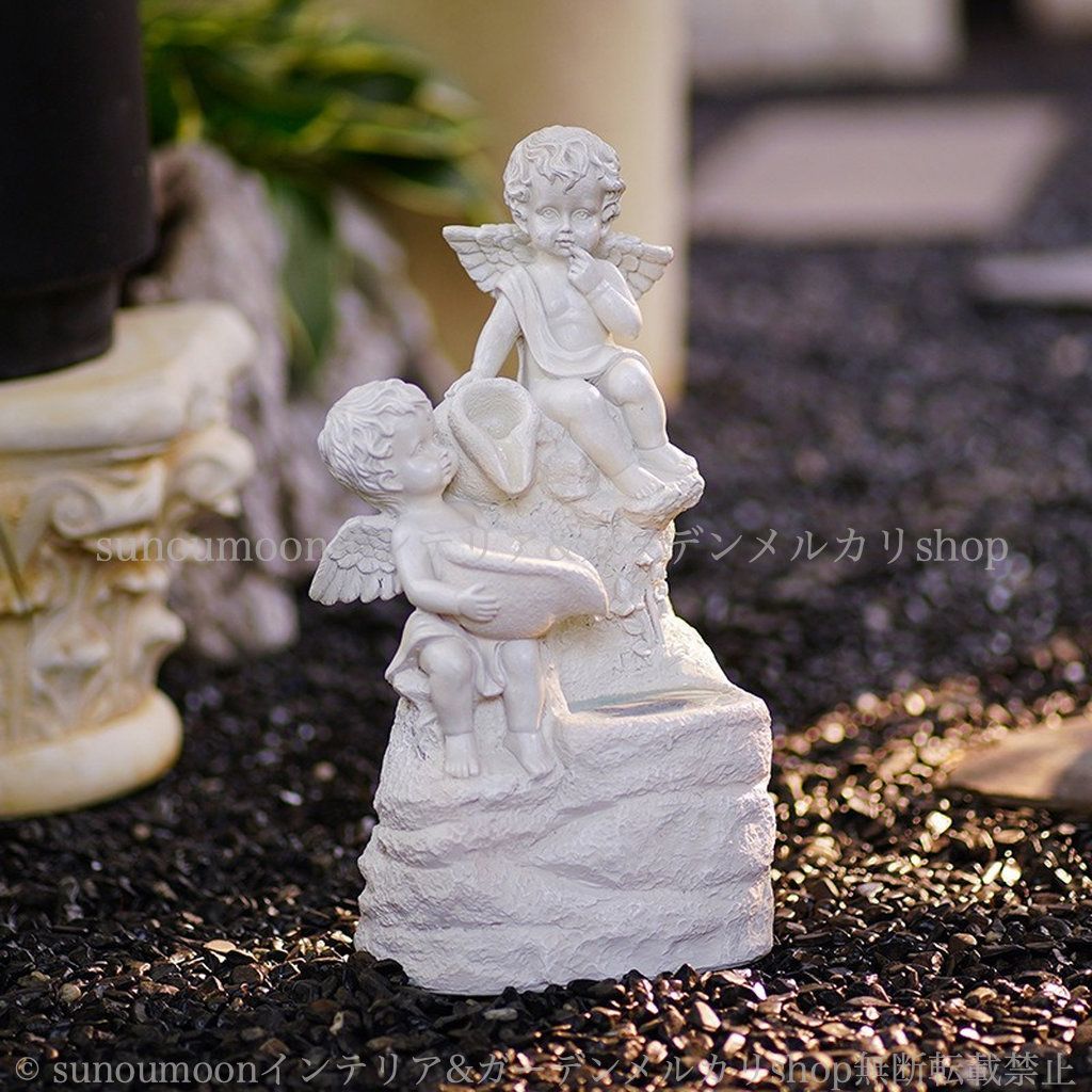 ガーデンインテリア ガーデン雑貨 太陽光 ソーラー おしゃれ お洒落 天使 雑貨 8-14 ガーデニング 噴水風 庭の装飾 置物 エンジェル ガーデン インテリア ガーデンライト エレガント 樹脂 庭