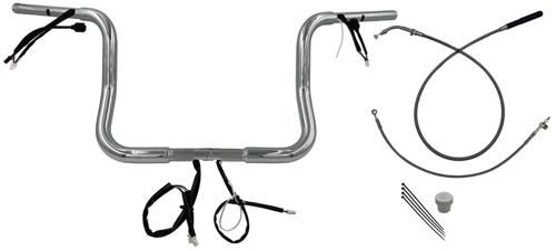 1-1 4インチ EZ INSTALL WIRED ROUND TOP ハンドルバー クローム 12インチ 以降FLHXSE 以降FLHX U