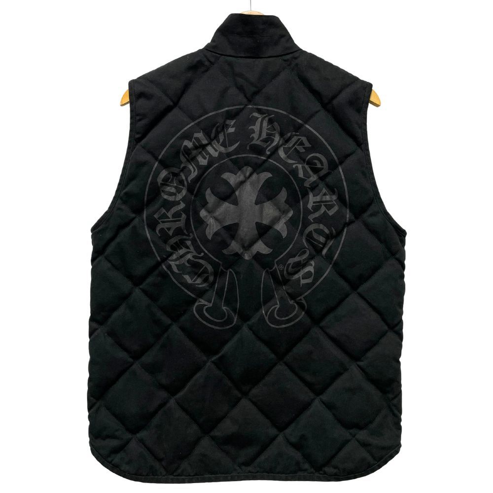 CHROME HEARTS クロムハーツ Quilted Down Vest ホースシュー ロゴ プリント コットン キルティング ダウンベスト 薄手 国内正規品 / 27424 CHROME HEARTS クロムハーツ Quilted Down Vest ホースシュー ロゴ