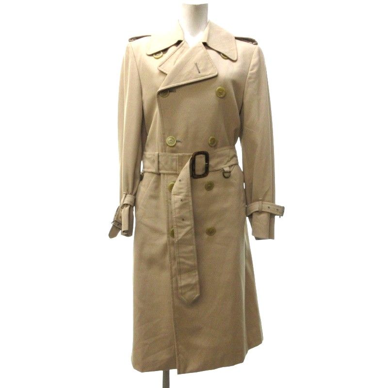 【未使用級】アクアスキュータム トレンチコート ベージュ　ダブルベルト付き M AQUASCUTUM / アクアスキュータム | チェックライナー付き トレンチ