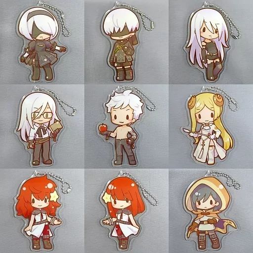 中古】キーホルダー 全9種セット ふわぷちアクリルキーチェーン 「NieR