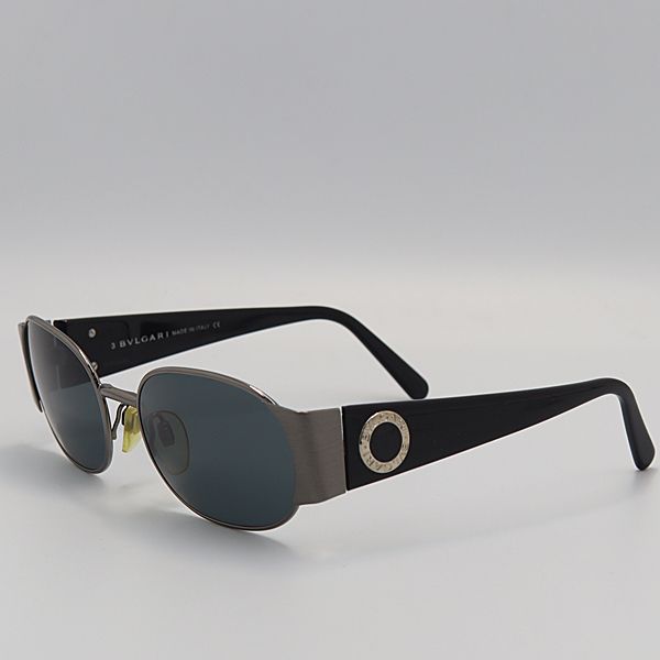 【T】美品✨ ブルガリ BVLGARI サングラス 603 121/61 135 ブルガリ 603 121/61 135 56ロ18 ブラック×シルバー メンズ
