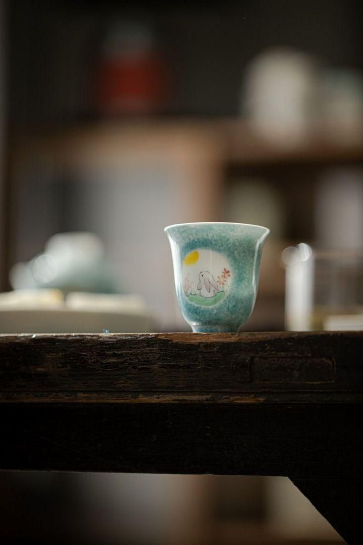 珍品 古美術 お猪口 おちょこ 肉筆のお猪口 陶磁器 大正12年 レア