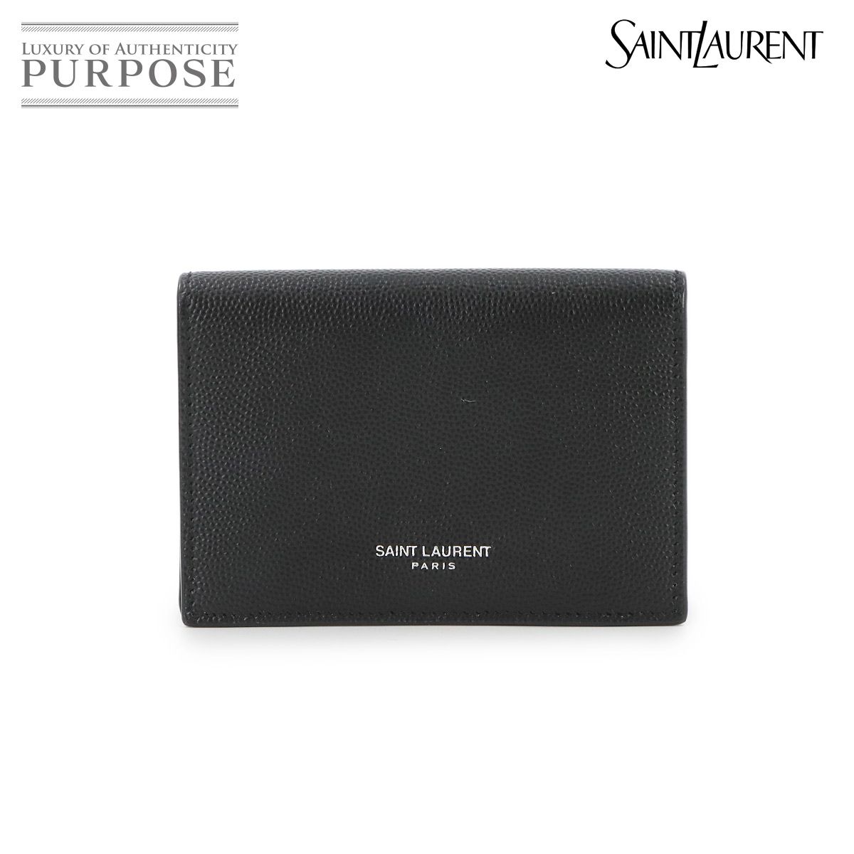 サンローラン パリ SAINT LAURENT PARIS ビジネス カードケース カードホルダー 名刺入れ レザー ブラック 469338 90295142