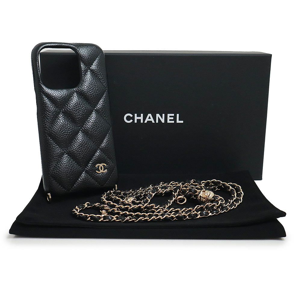 CHANEL キャビアスキン マトラッセ スマートフォンケース カードケース 