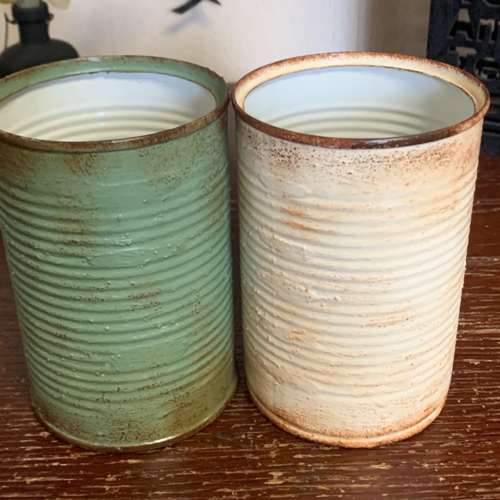 新柄❣️ トマト缶 リメイク缶 2個セット ナチュラルミント