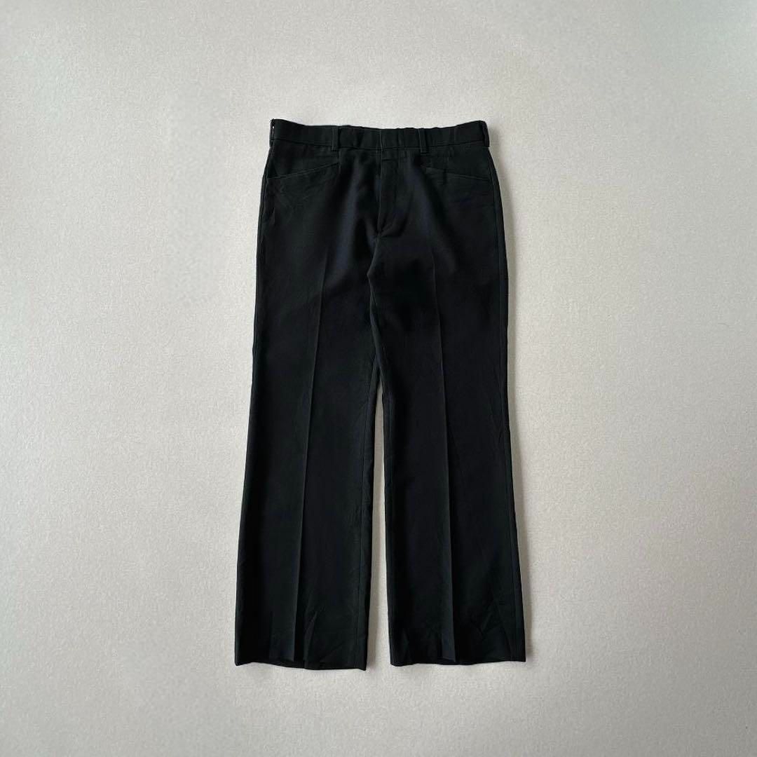 美品リーバイスアクションスラックスパンツL1174ブラック80s黒アメリカ製古着 Levi's リーバイス アクションスラックス ブラック 黒 W32程度