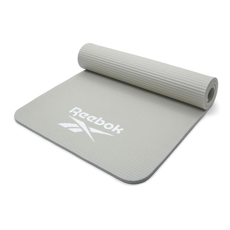 Reebok リーボック トレーニングマット 15mm ヨガマット フィットネス ヨガ ピラティス エクササイズ マット 厚め 幅広 防音 グレー 1
