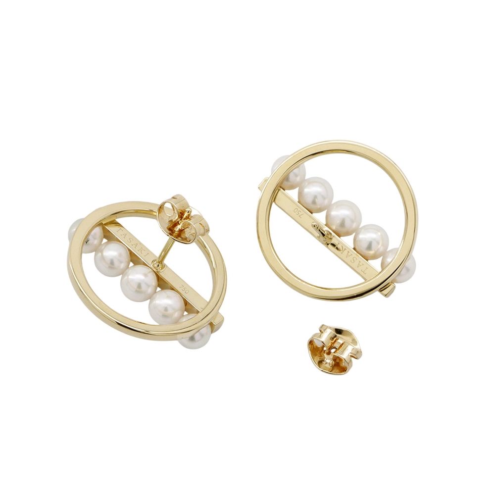 タサキ ピアス バランス ディヴァイン あこや真珠 K18YGイエロー  