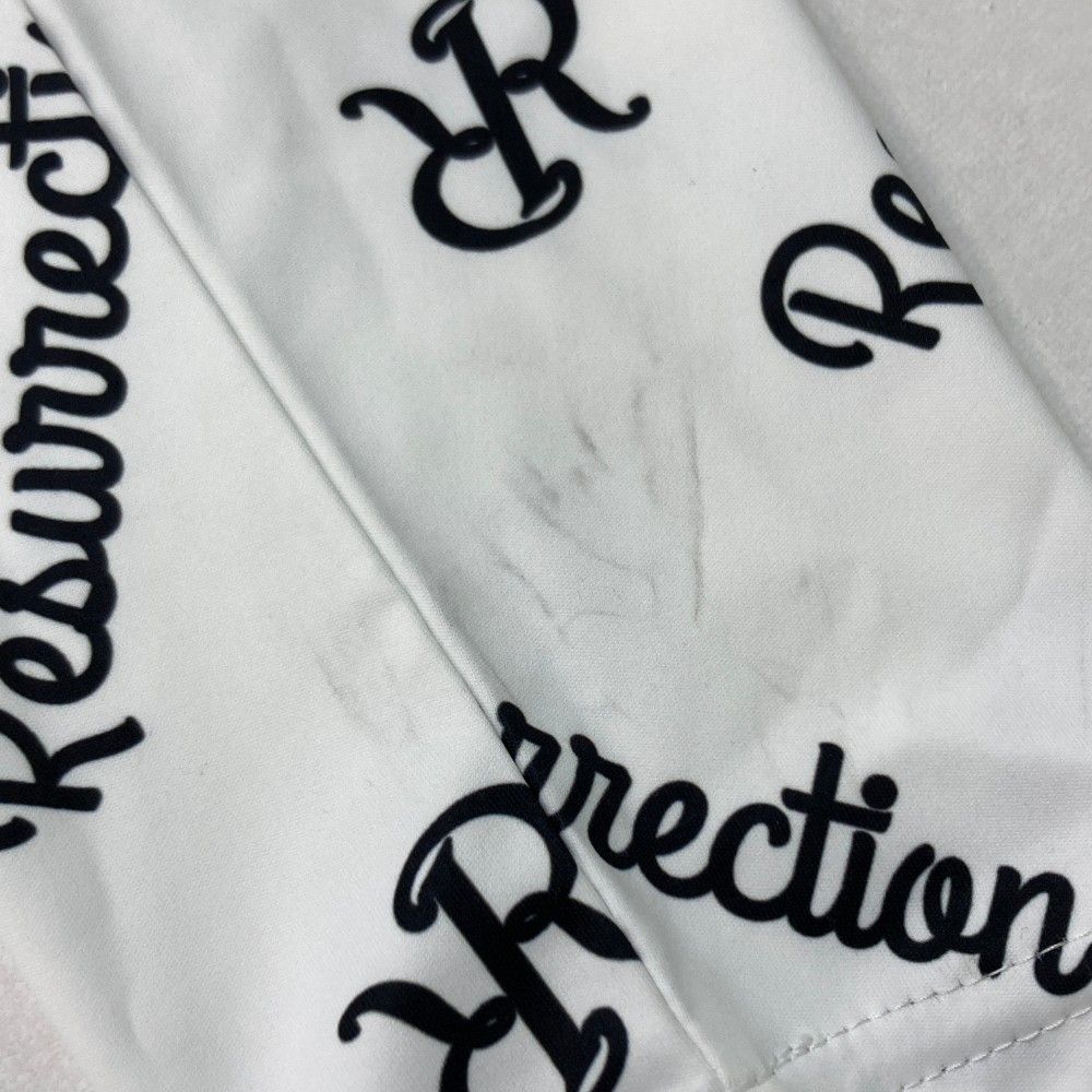 サイズ：L RESURRECTION レザレクション  モックネック 長袖Tシャツ ロゴ 総柄 ホワイト系 [240101451767] ゴルフウェア メンズ ストスト サイズ：L RESURRECTION レザレクション モックネック 長袖T