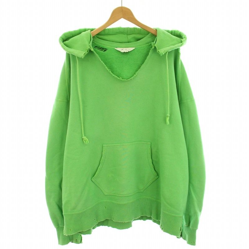 アンセルム ANCELLM DYED DAMAGE HOODIE パーカー フーディ プル