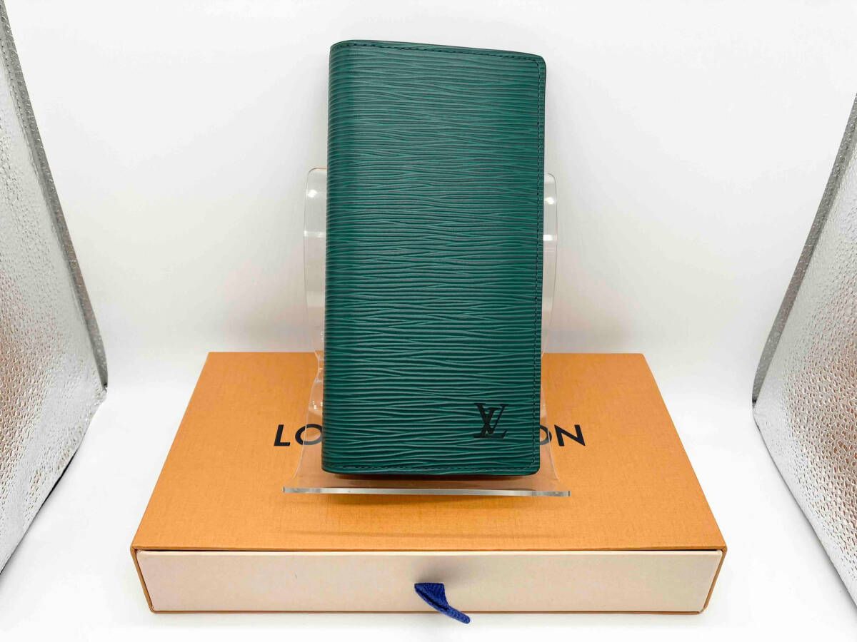 LOUIS VUITTON ルイビトン LV エピ ポルトフォイユブラザ 機番無し 二つ折り 財布 深緑 M81372 エクリプス