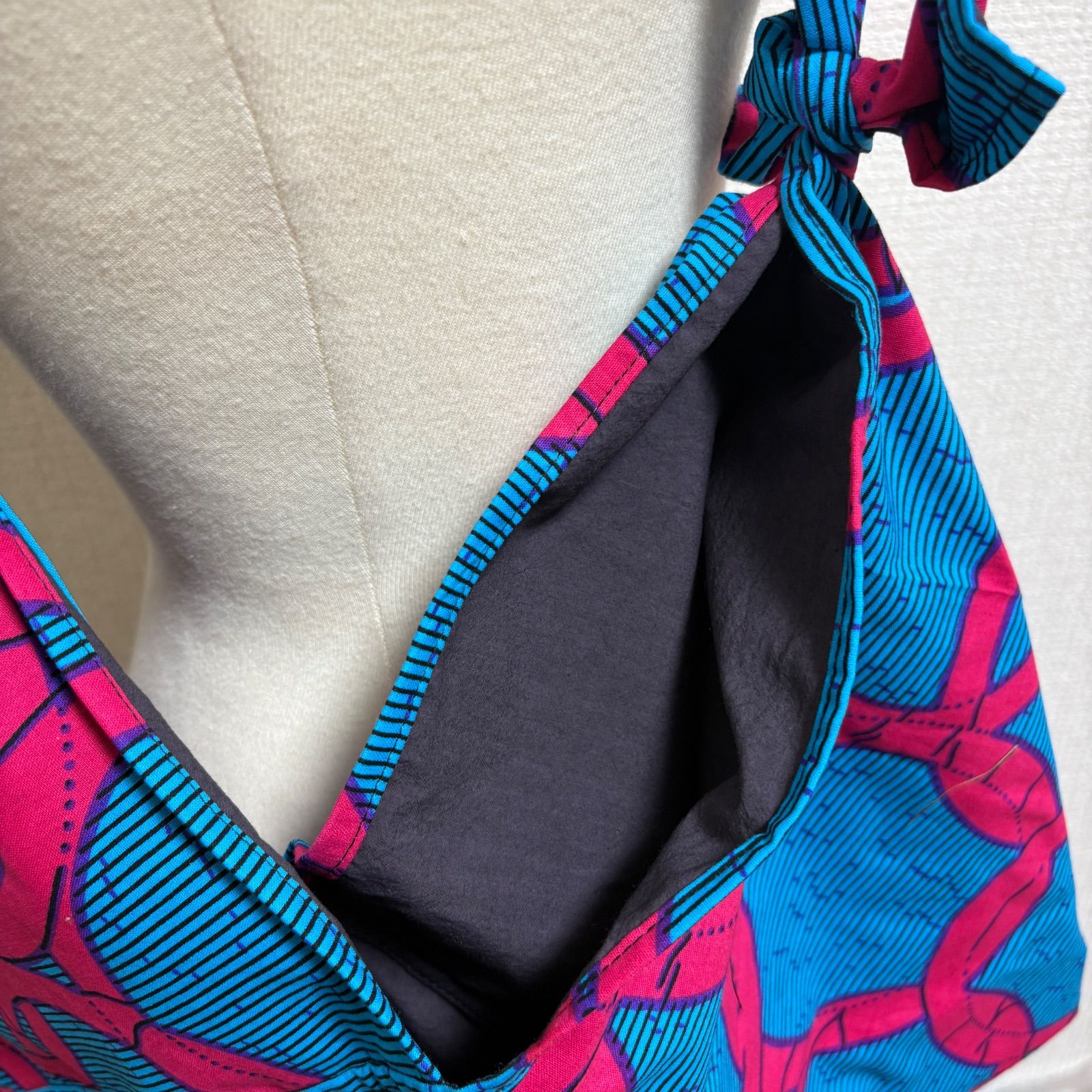 アフリカ生地　あずまバック　2way使用 アフリカ生地あずまバック2way使用