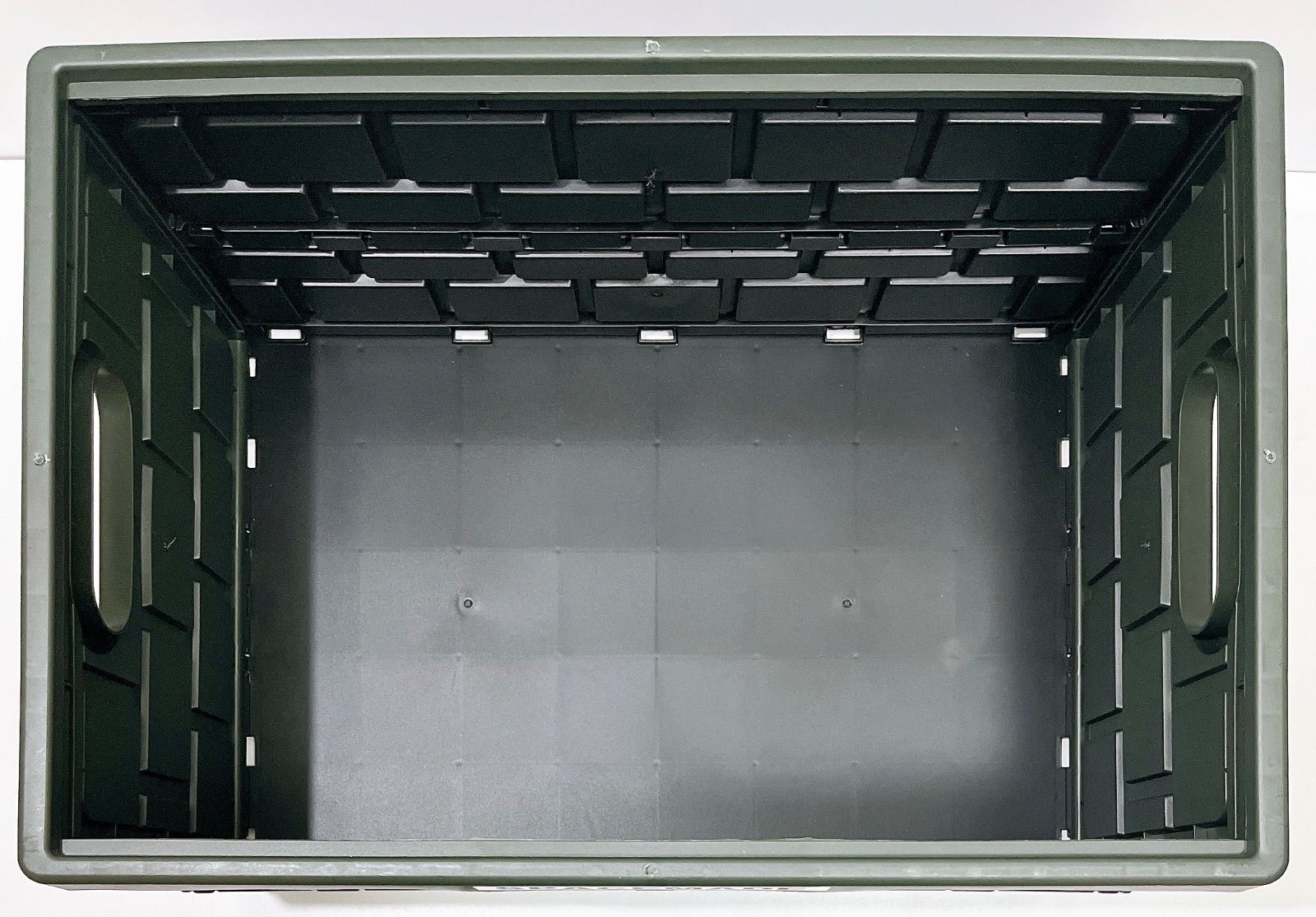 SPACE MADE 折り畳みコンテナ 46L 耐荷重約35kg カーキ 3個