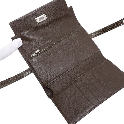 エルメス ケリーウォレット ミディアム コンパクト財布 グリ 