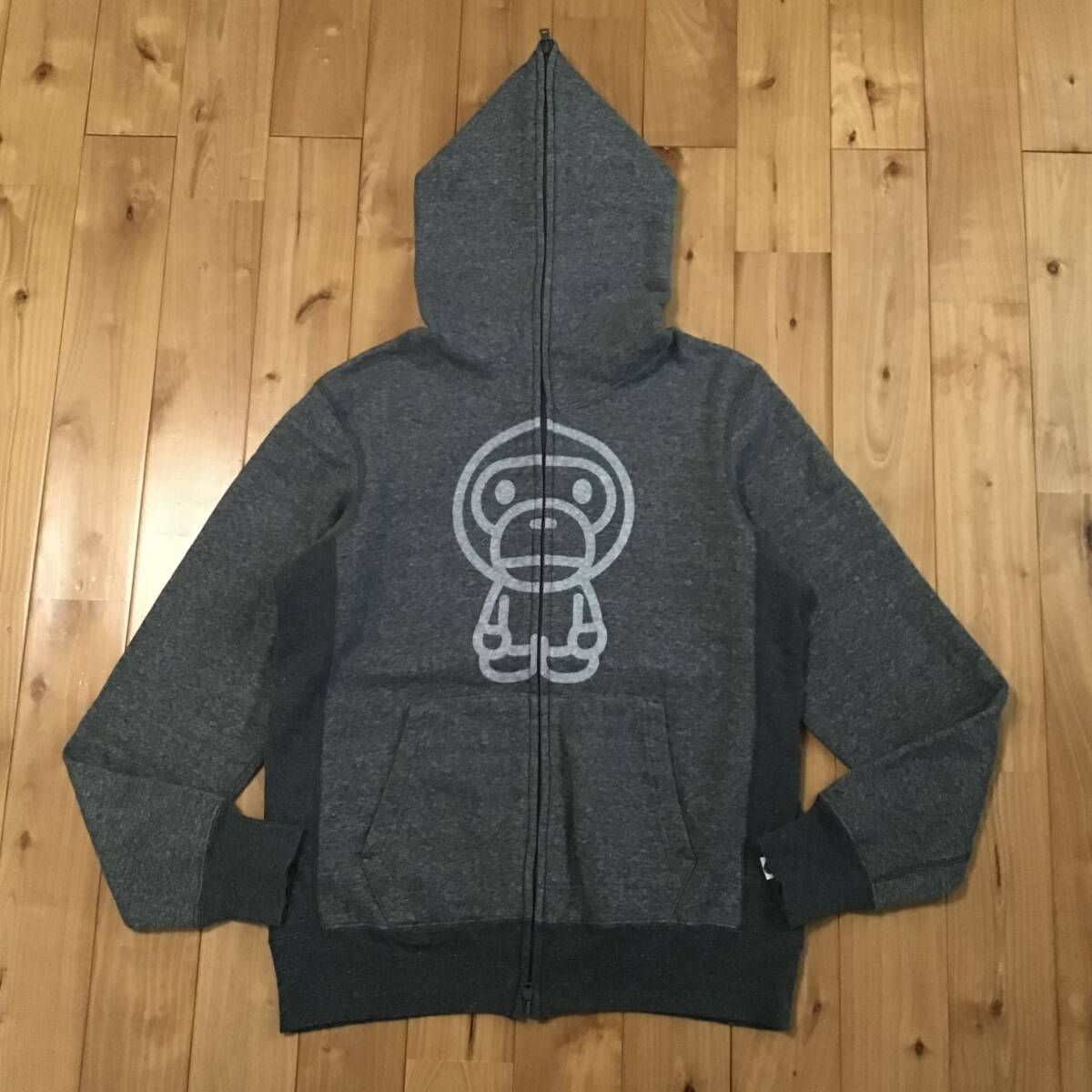 MILO LOGO フルジップ パーカー Sサイズ a bathing ape BAPE full zip 