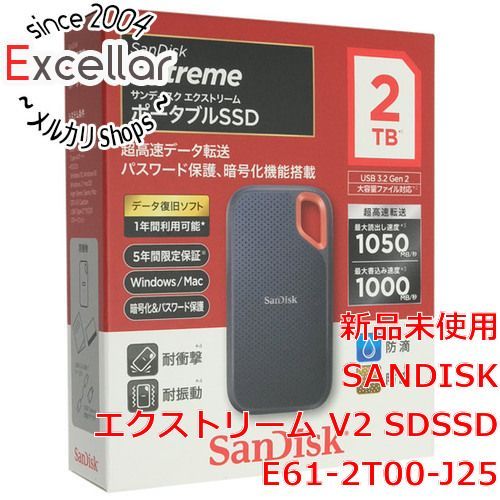 bn:4] SANDISK ポータブルSSD エクストリーム V2 SDSSDE61-2T00-J25 2TB - メルカリ