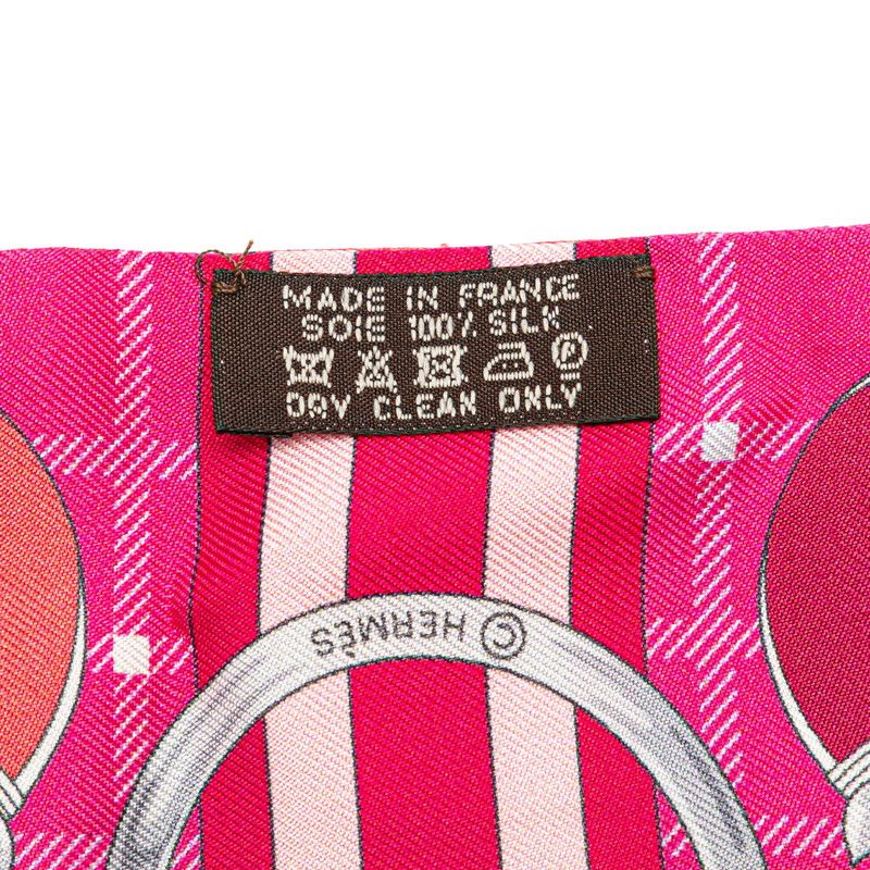 エルメス ツイリー Panoplie Equestre 乗馬の装具一式 ピンク マルチ