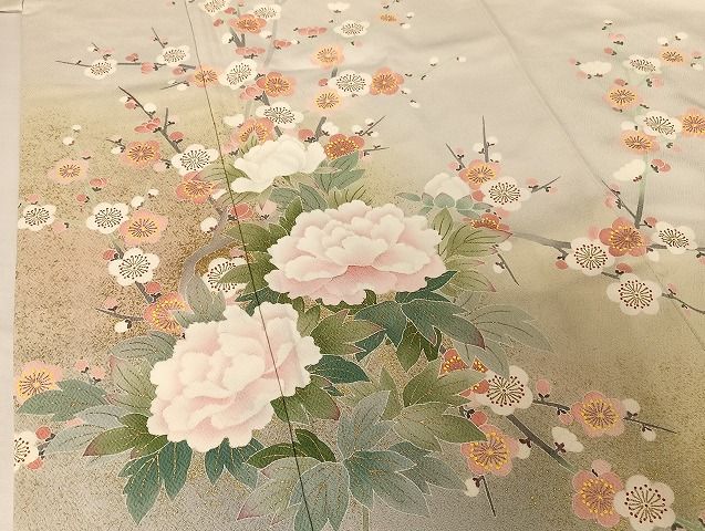 平和屋着物○京友禅の第一人者 松井青々 訪問着 草花文 金彩 正絹 逸品  