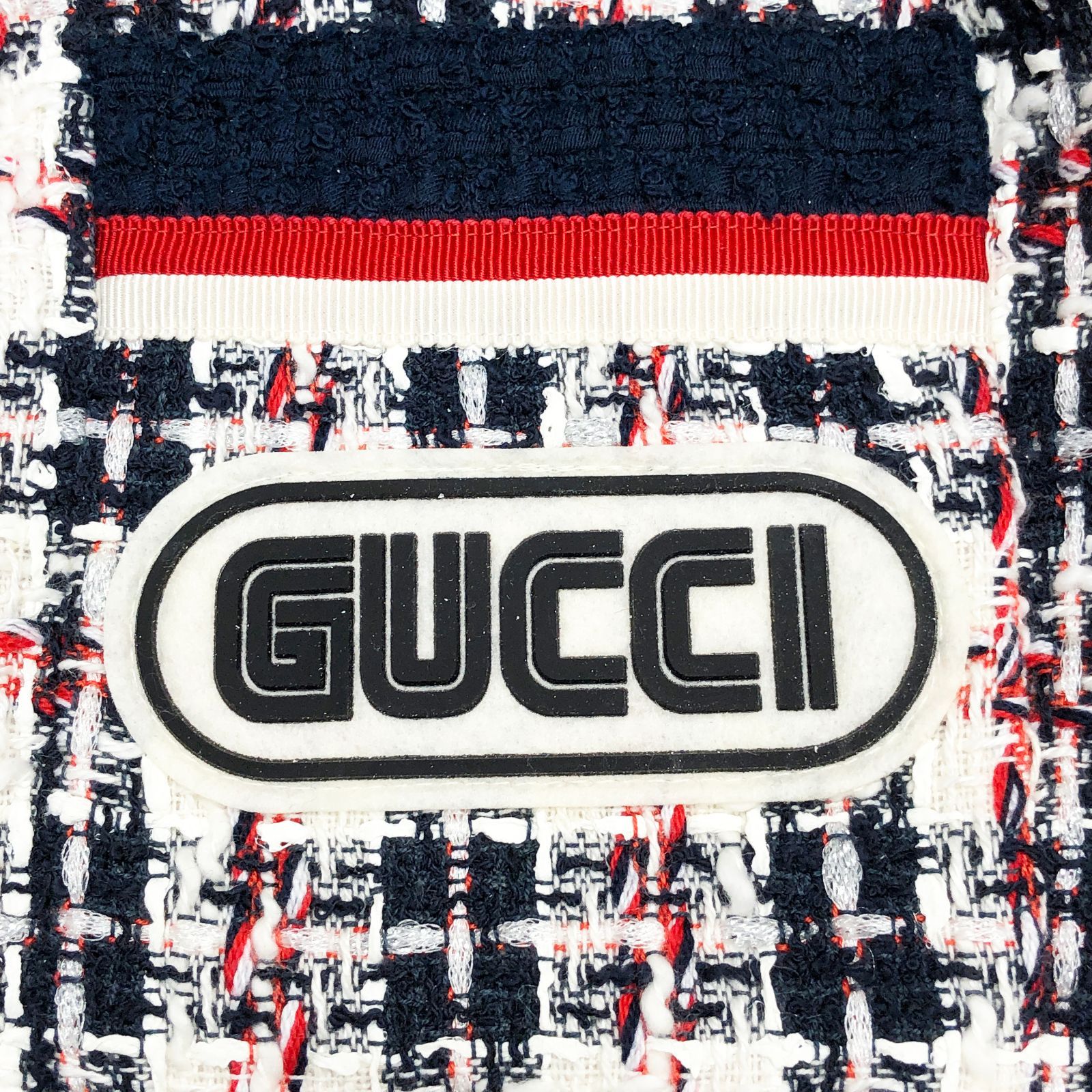 GUCCI グッチ Multicolor Patch Tweed Check Jacket マルチ