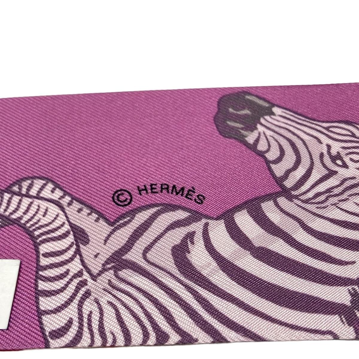 夏のセール開催中！ HERMES エルメス スカーフ ツイリー ライトパープル×ピンク×マルチ リボンスカーフ