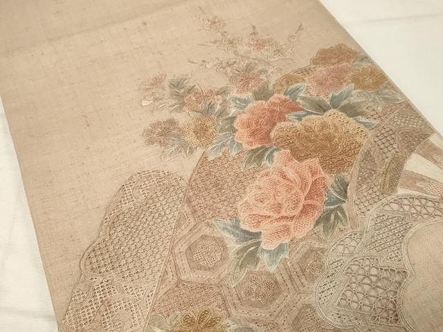 平和屋着物□極上 中国三大刺繍 スワトウ相良刺繍 訪問着 本場大島紬