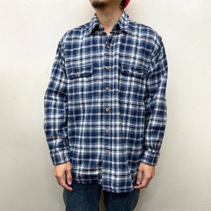 FIELD & STREAM ヘビー フランネルシャツ チェック柄 長袖 メンズ L