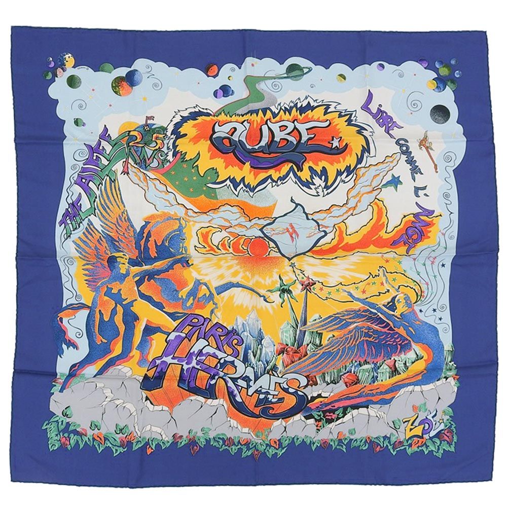 超美品 エルメス HERMES レアアイテム THE ALFEE AUBE 夜明け カレ90 