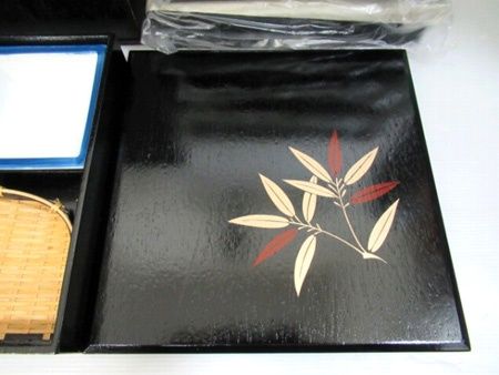 越前塗　松花堂弁当箱　5客 越前塗 松花堂弁当 5客セット 木製 収納箱付 中古□ - メルカリ