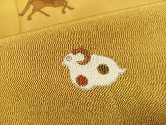 平和屋着物○長襦袢 無双仕立て 十二支 金彩 正絹 逸品 AAAX4166ph