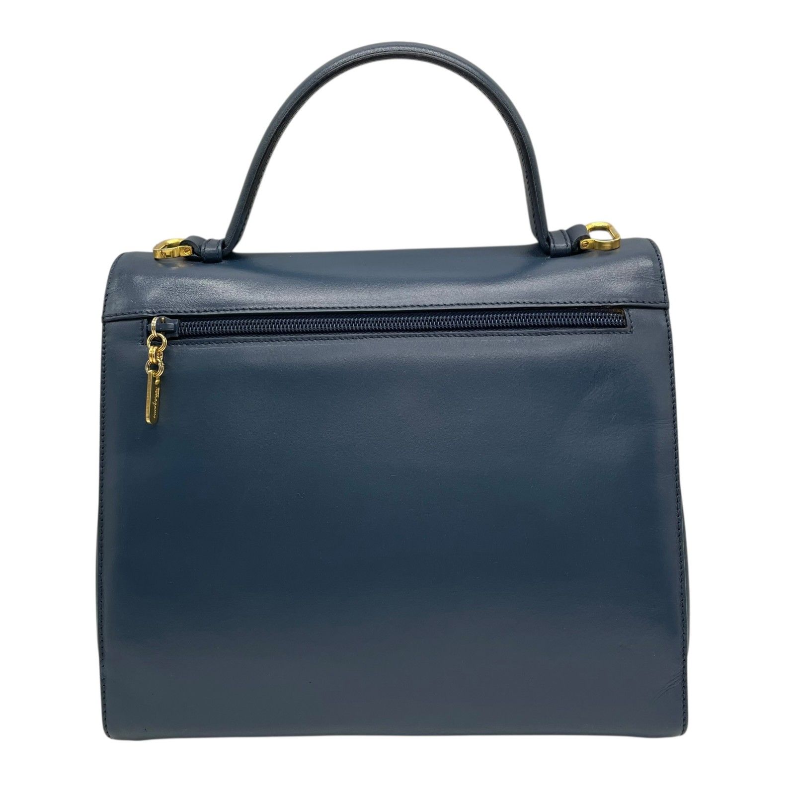 サルヴァトーレフェラガモ 2wayバッグ ガンチーニ レザー ネイビー