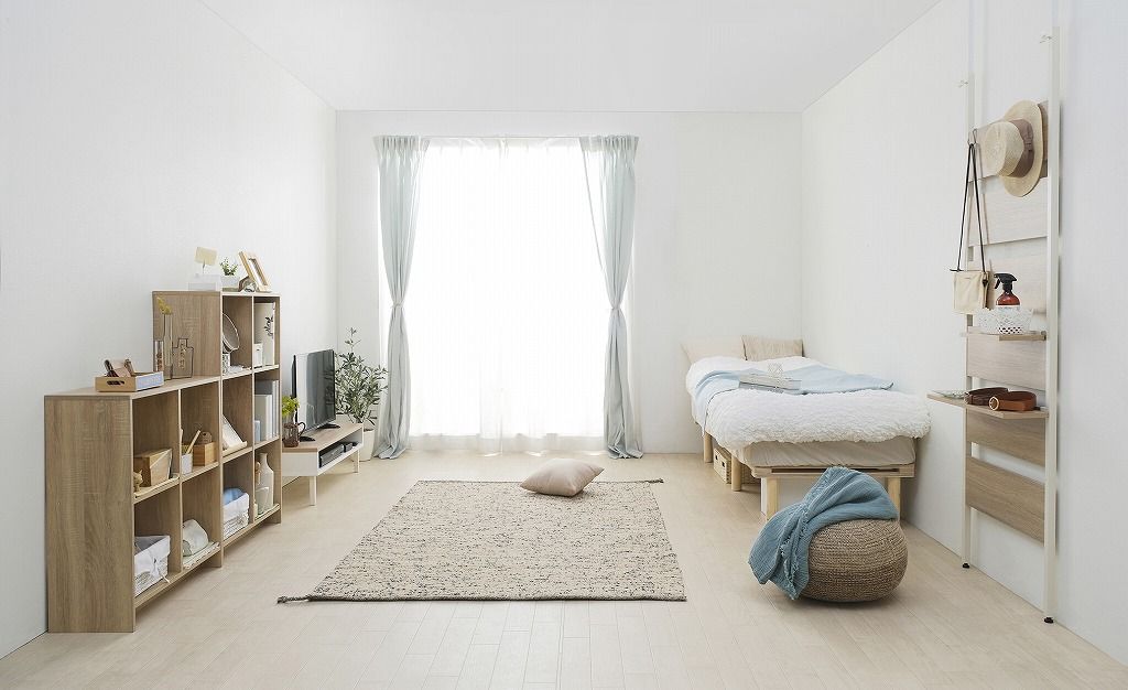 アイリスオーヤマ HIROBIROシリーズ ウッドウォールラック ハーフ棚板付き 井201.4 266.5 対応 フック4つ付き ライトナチュラル WLR-HT62 IRIS OHYAMA