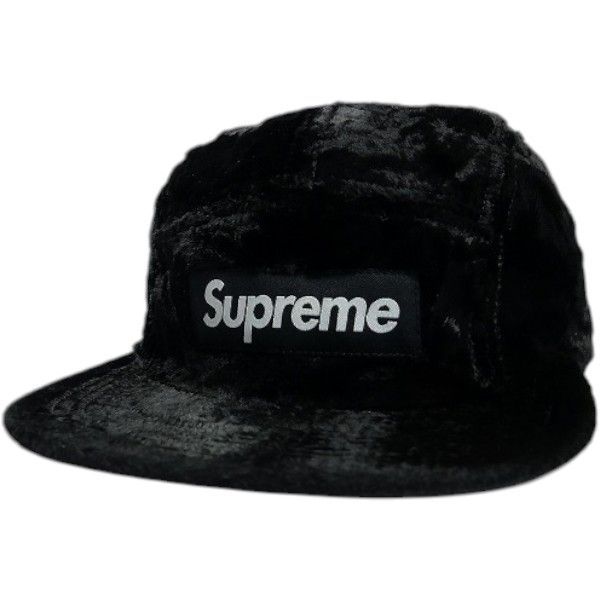 Size フリー SUPREME シュプリーム 22SS Crushed Velvet Camp Cap Black キャンプキャップ 黒 品-非常に良い 20826896
