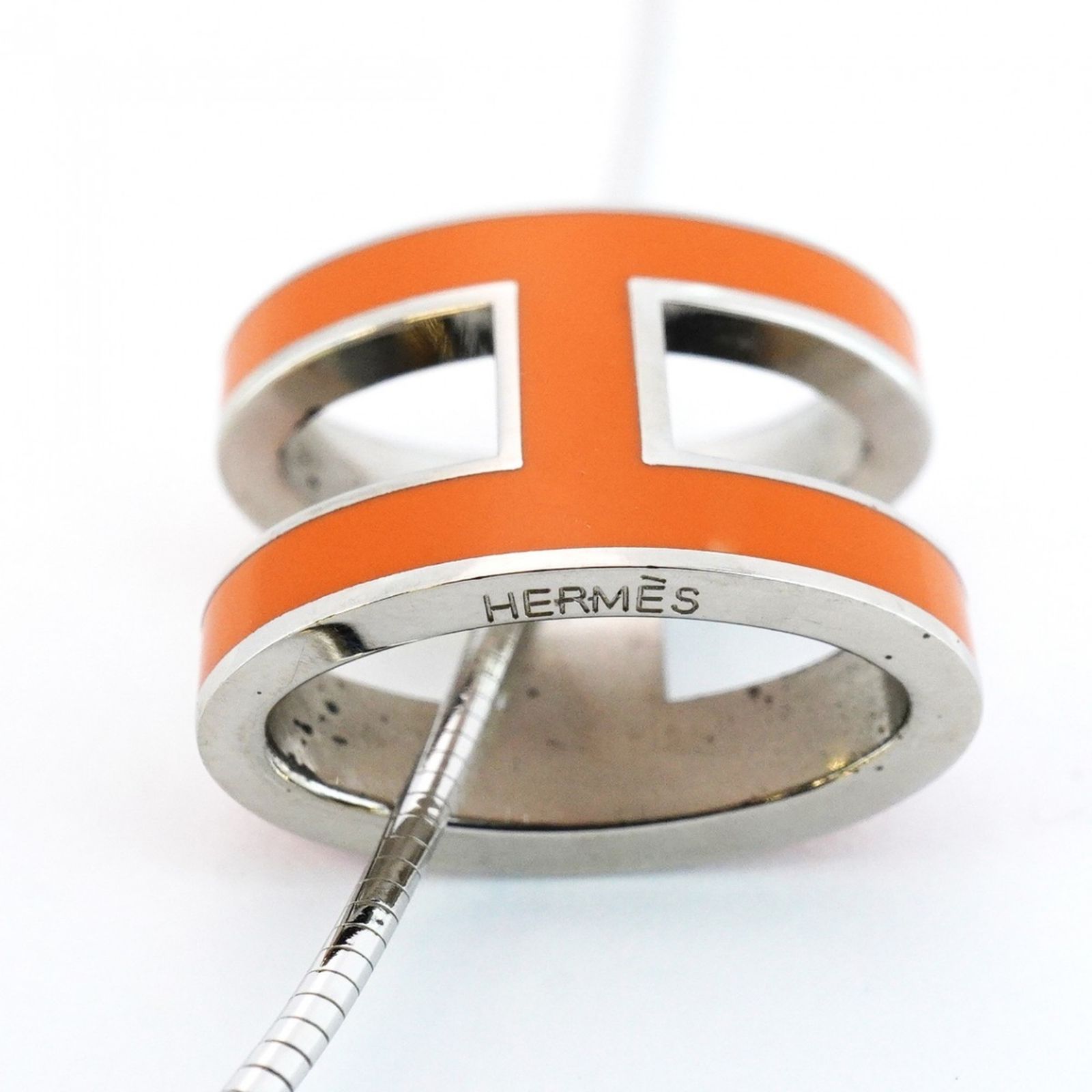 HERMES エルメス ネックレス ゴールドxオレンジ - 4500325A0123 エルメス/ネックレス/カージュドアッシュ/ゴールド×オレンジの