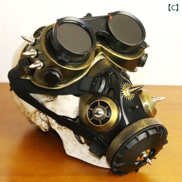 100％本物保証。 種類8 F 赤銅スタッズ抗ウイルススーツ メンズ ファッション オシャレ アイテム 撮影 小物 コスプレ ステージ 衣装 パンク レトロ メガネ マスク 防曇 マスクコスプレ 小道具