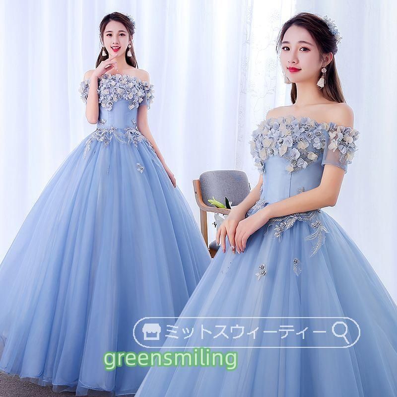 ウェディングドレス グレー ブルー ピンク 演奏会 カラードレス コンサート 結婚式 ロングドレス 披露宴 舞台 ピアノ 声楽 二次会 ステージ