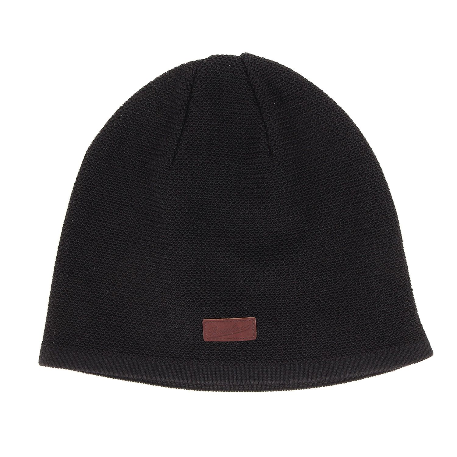美品 Borsalino ボルサリーノ コットンアクリル サマー ニット ビーニー キャップ 帽子 MADE IN JAPAN ブラック 黒 日本製 ブランド 薄手【メンズ】