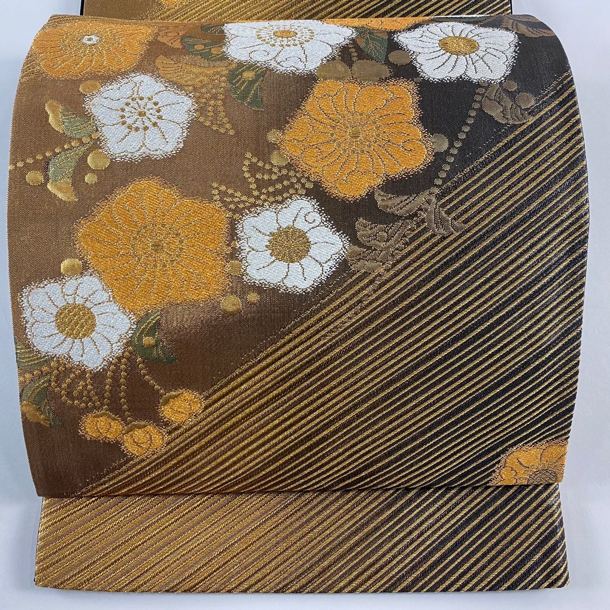 袋帯 秀品 証紙 草花 金銀糸 箔 金色 六通 正絹 WWW_NOITHATQUANGTHANH_NET