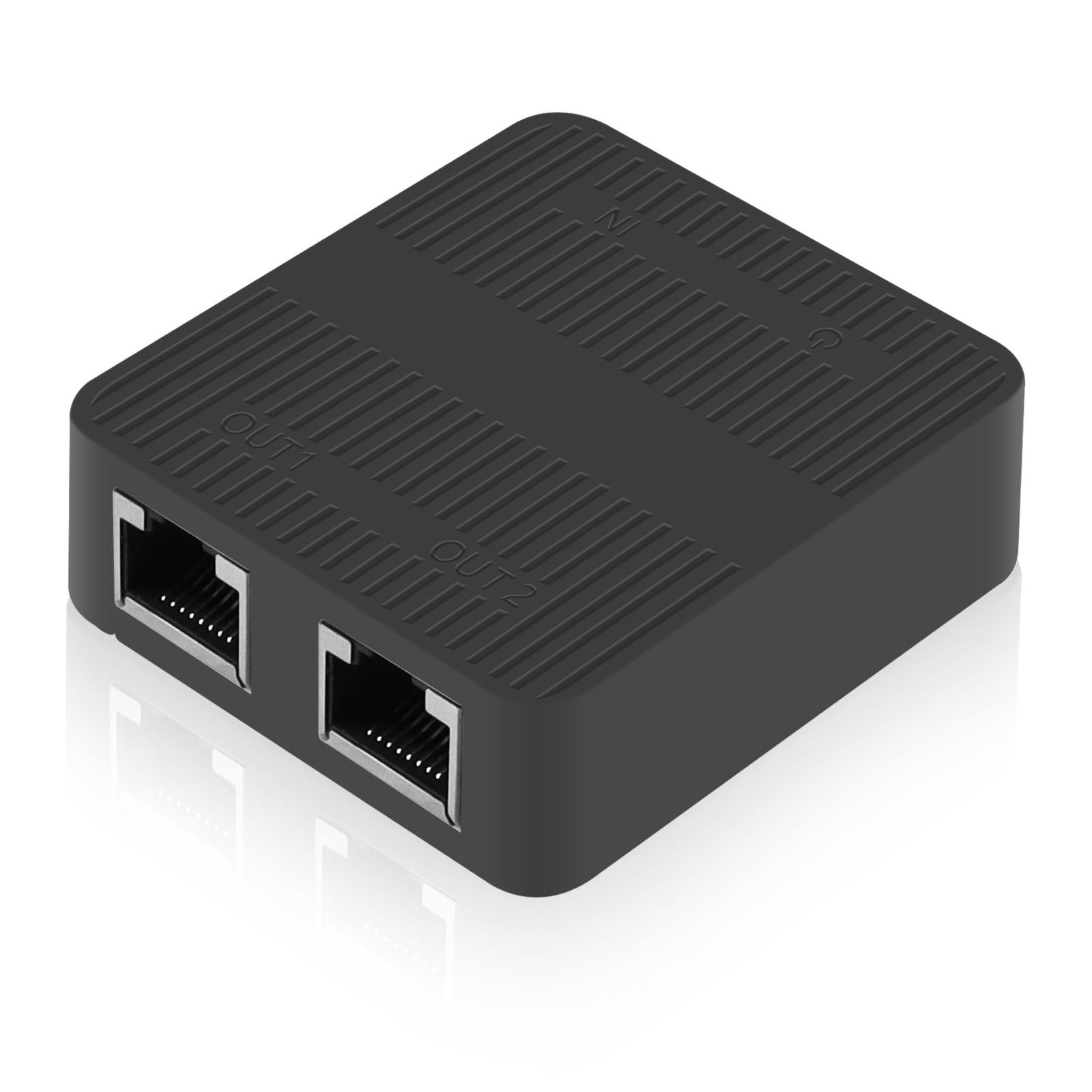 【新着商品】RJ45ネットワーク拡張コネクタ、2ポートデバイスは同時にインターネットを共有する（ブラック） RJ45イーサネット分岐アダプタギガビット、RJ45ネットワーク分岐器1から2、Cat5