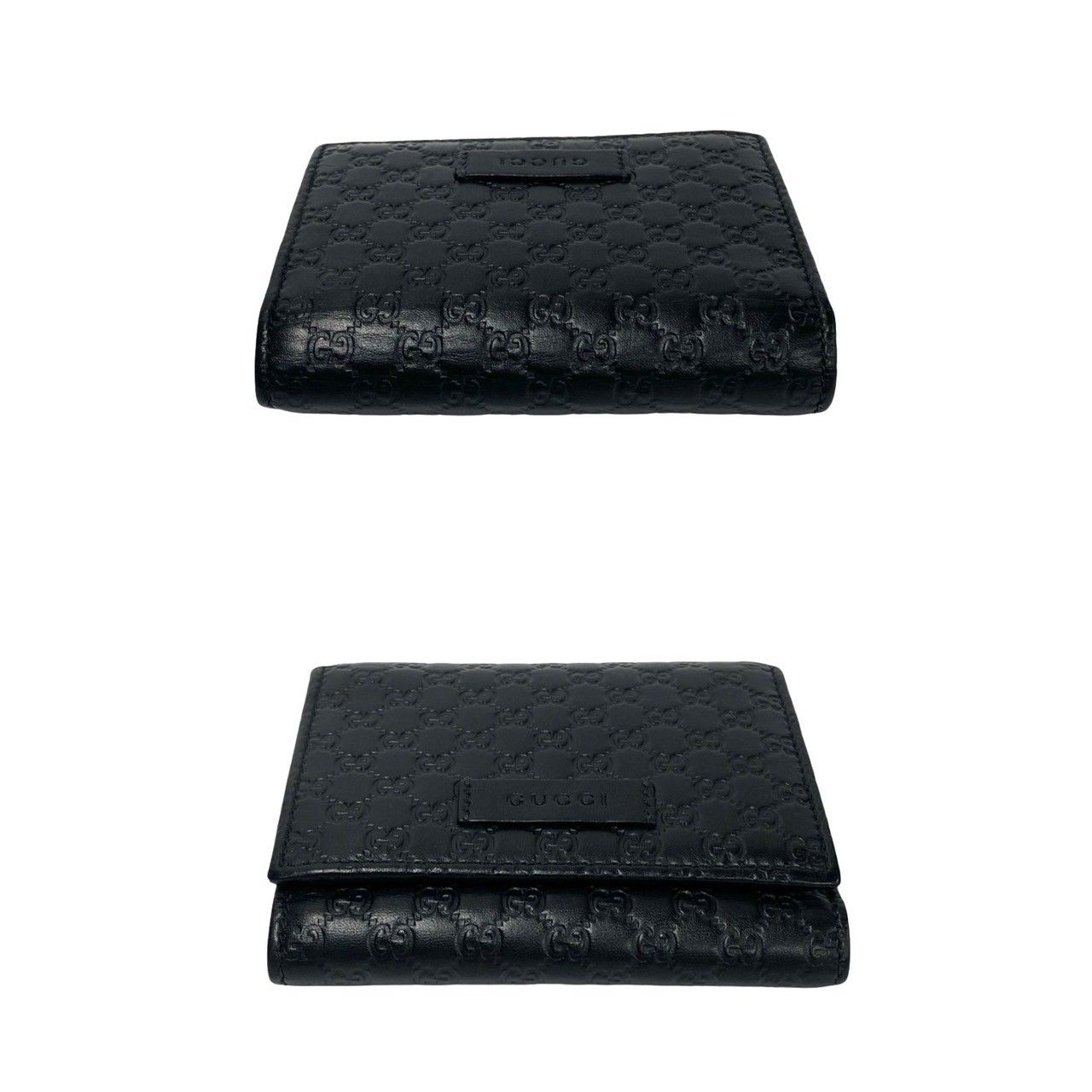 ほぼ未使用 箱 袋付 GUCCI グッチ シマ GG ロゴ レザー 本革 三