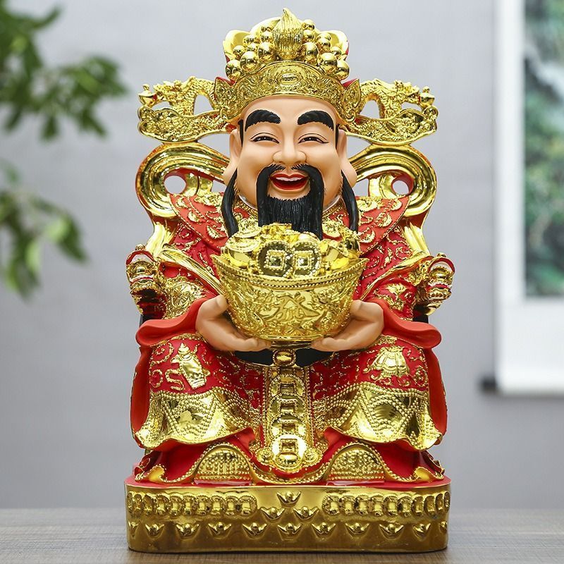 富の神 仏像 神 レッド 赤 黄金 ゴールド 金 幸運 癒し 浄化 開運 恋愛運 結婚運 対人運 仕事運 金運 魔除 置物 オブジェ 玄関 オフィス スピリチュアル 神秘 インテリア