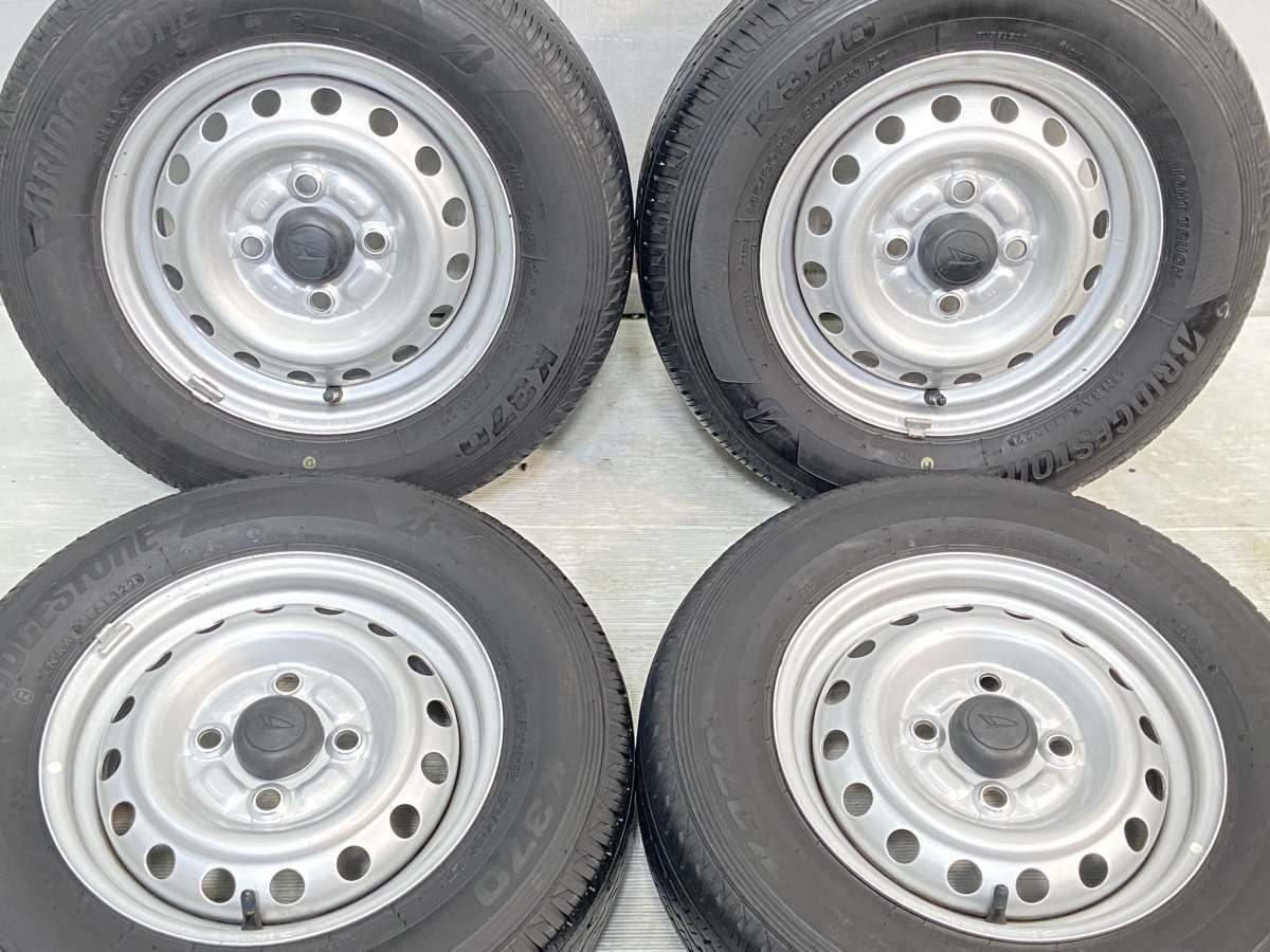 145/80R12 80/78LT nブリヂストン K370 nダイハツ純正  n12x4.0  100-4穴 n中古タイヤ サマータイヤ ホイールセット 4本セットn s12240325007