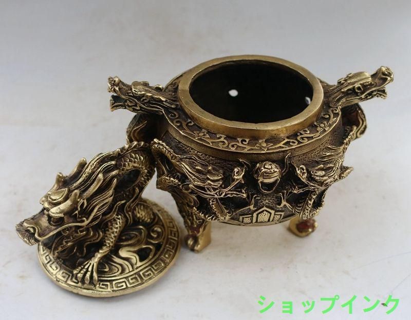 銅細工 盤竜香炉 博山炉 香道具 装飾品 工芸品 美術品 置物 銅細工 盤