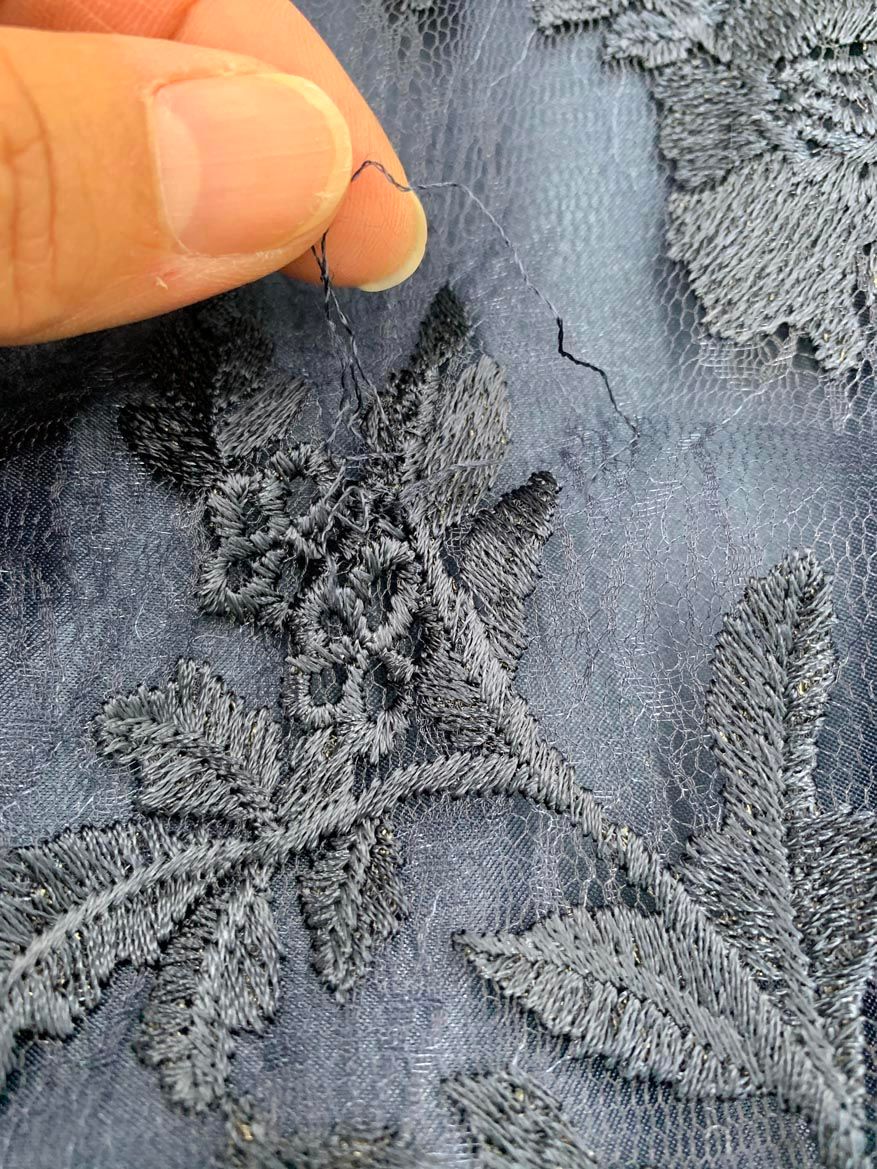 【極美品】GIRL　刺繍レース切替え5分袖 プリーツ セール】刺繍レース切替え5分袖 プリーツ ロング 結婚式
