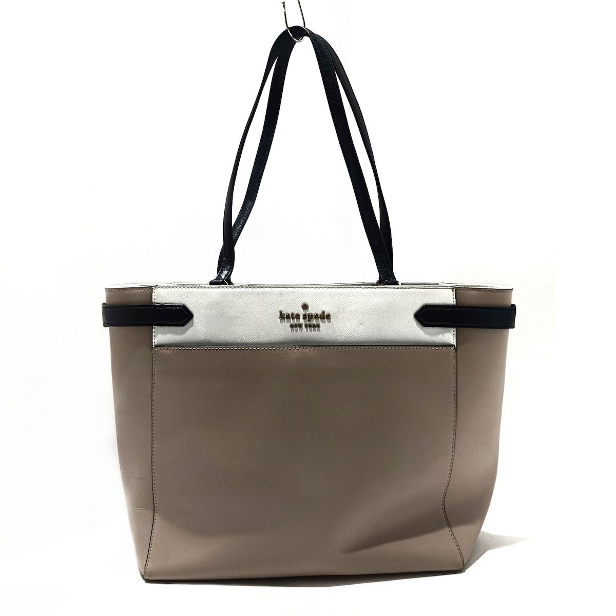 Kate spade ケイトスペード トートバッグ - WKRU7098 ピンクベージュ×黒×マルチ レザー